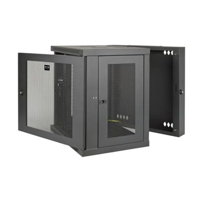 SmartRack 10U Low Profile Switch Depth Wall Mount Rack Enclosure Cabinet, Hinged Back