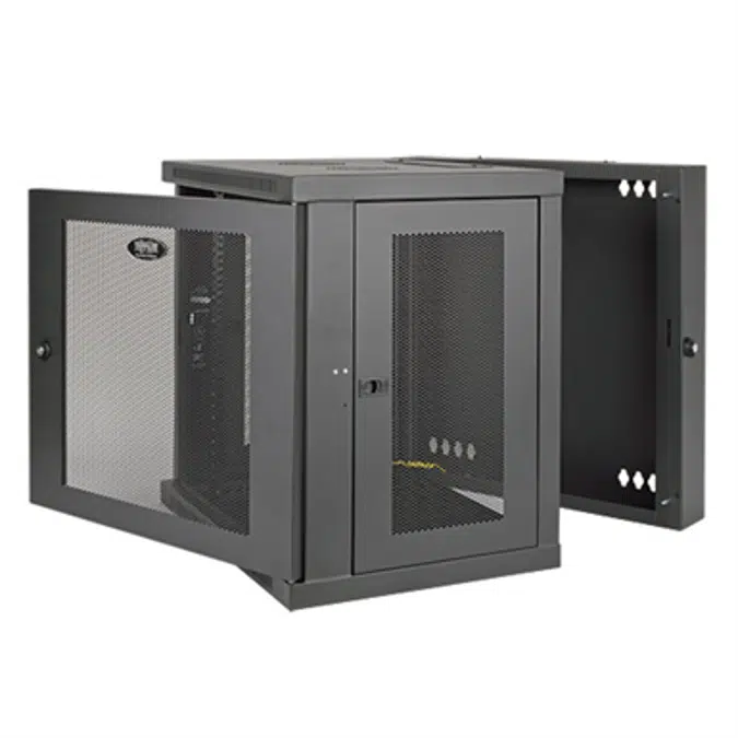 SmartRack 10U Low Profile Switch Depth Wall Mount Rack Enclosure Cabinet, Hinged Back