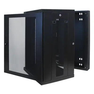 SmartRack 18U Low Profile Switch Depth Wall Mount Rack Enclosure Cabinet, Hinged Back 이미지