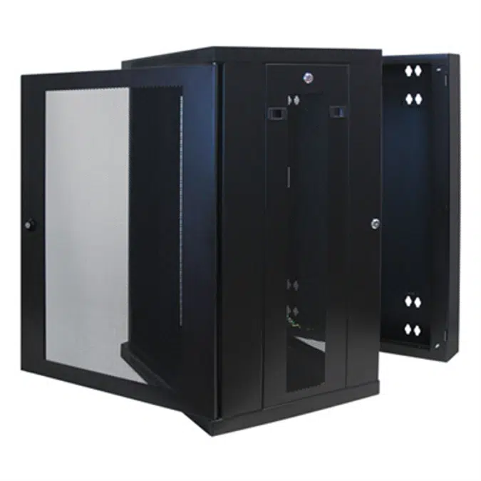 BIM objects - Free download! SmartRack 18U Low Profile Switch Depth Wall  Mount Rack Enclosure Cabinet, Hinged Back