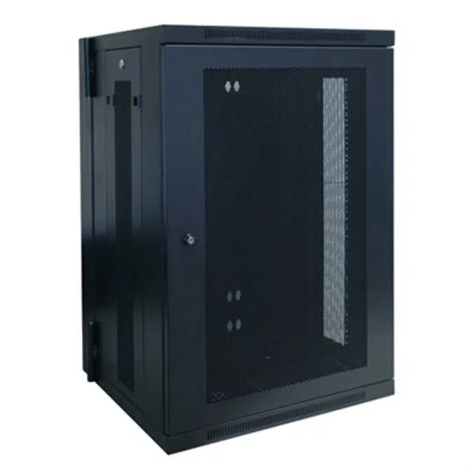 SmartRack 18U Low Profile Switch Depth Wall Mount Rack Enclosure Cabinet, Hinged Back