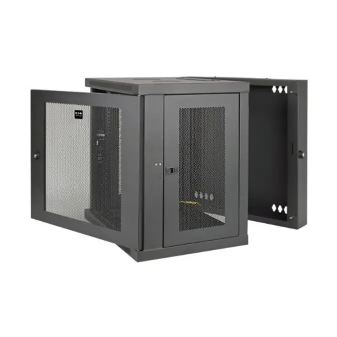SmartRack 12U Low Profile Switch Depth Wall Mount Rack Enclosure Cabinet, Hinged Back