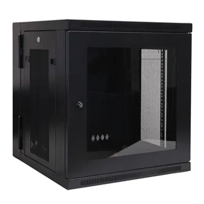 SmartRack 12U Low Profile Switch Depth Wall Mount Rack Enclosure Cabinet with Clear Acrylic Window, Hinged Back 이미지