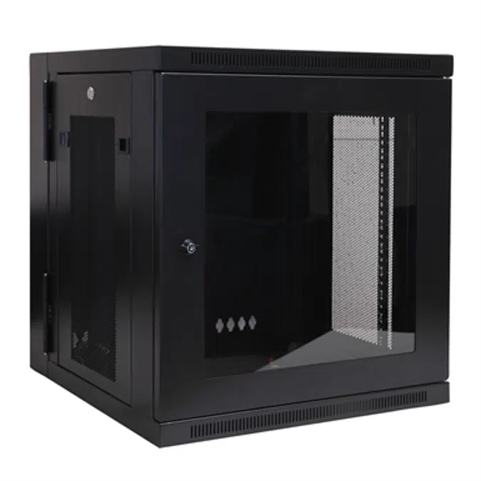 SmartRack 12U Low Profile Switch Depth Wall Mount Rack Enclosure Cabinet with Clear Acrylic Window, Hinged Back