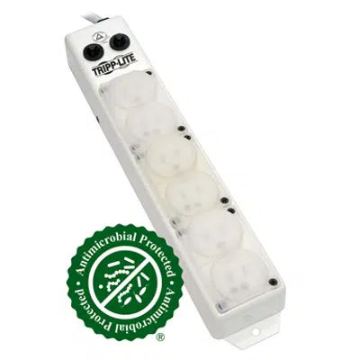 kép a termékről - UL 1363A Medical-Grade Power Strip; 6 15A Hospital-Grade Outlets, Safety Covers, 15 ft. Cord