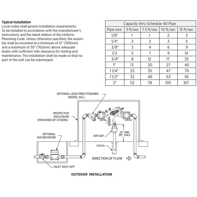 Wilkins 975XL3BFSS Reduced Pressure Principal Backflow Preventer