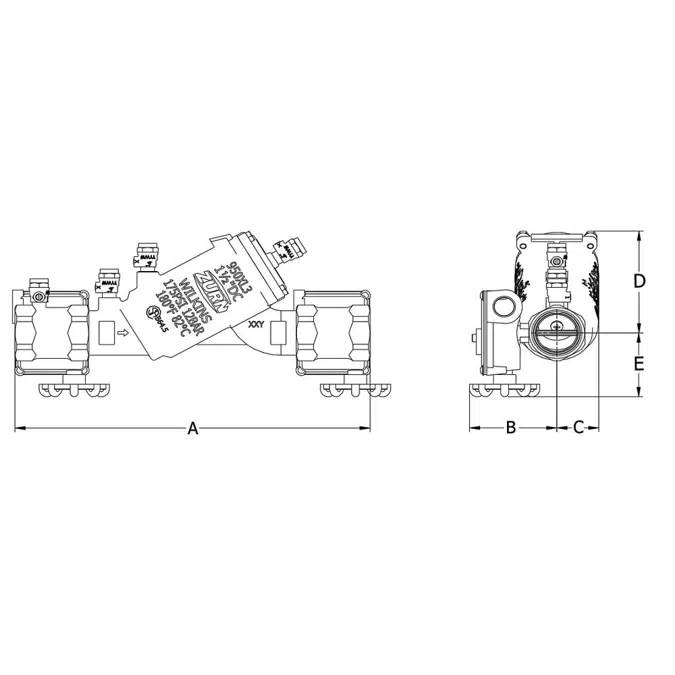 Wilkins 950XL3BFSS Double Check Backflow Preventer