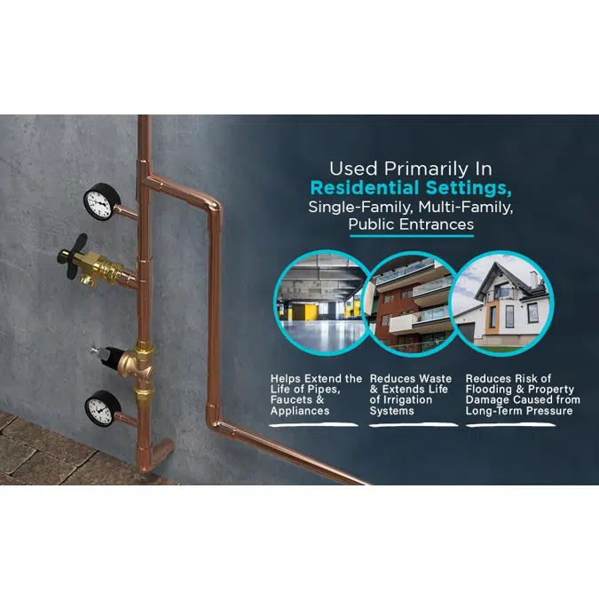 Wilkins NR3XL Water Pressure Reducing Valve with Integral Inlet Strainer, 1/2" to 2", Lead-Free*