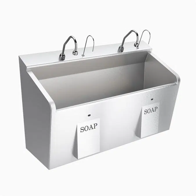 Stainless Steel ESS 3200 2-Station Wall-Mounted Deluxe Scrub Sink