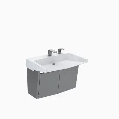 afbeelding voor QSA-82000 SloanStone® Quartz Wall-Mounted Arrowhead Sink with Stainless Steel Enclosure