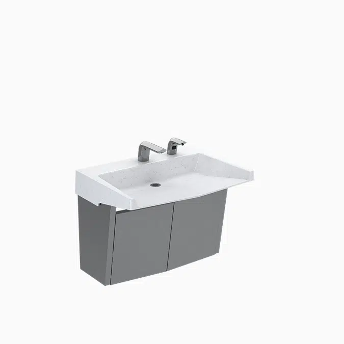 QSA-82000 SloanStone® Quartz Wall-Mounted Arrowhead Sink with Stainless Steel Enclosure
