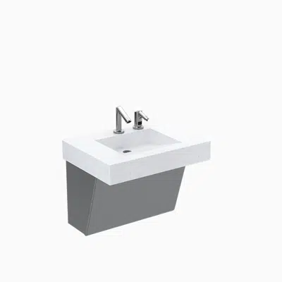 billede til QSGR-81000 SloanStone® Quartz Wall-Mounted Gradient Sink with Stainless Steel Enclosure