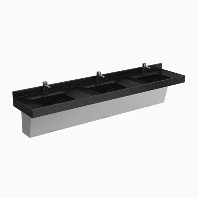 ELC-83000 SloanStone® 3-Station Wall-Mounted Counter Top Sink图像