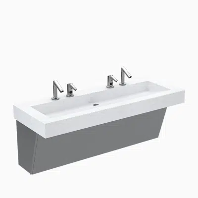 afbeelding voor QSGR-82000 SloanStone® Quartz Wall-Mounted Gradient Sink with Stainless Steel Enclosure