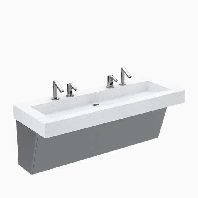 QSGR-82000 SloanStone® Quartz Wall-Mounted Gradient Sink with Stainless Steel Enclosure