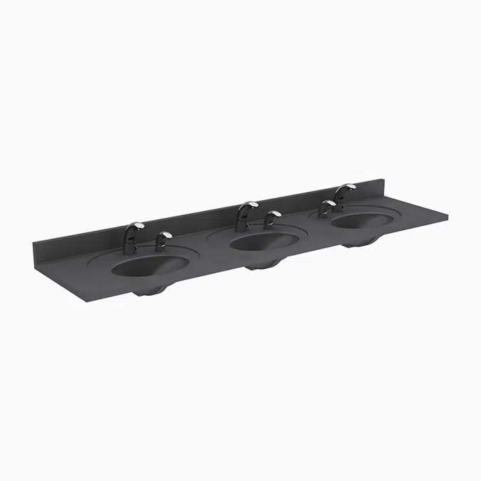 ELC-43000 SloanStone® 3-Station Wall-Mounted Counter Top Sink