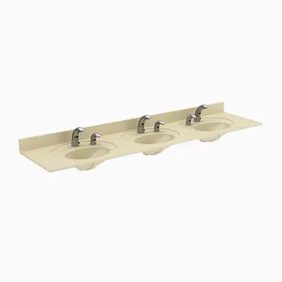 afbeelding voor ELC-73000 SloanStone® 3-Station Wall-Mounted Counter Top Sink