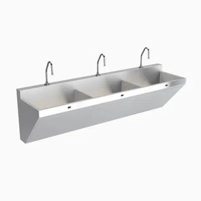 Stainless Steel ESS 2300 3-Station Wall-Mounted Scrub Sink图像