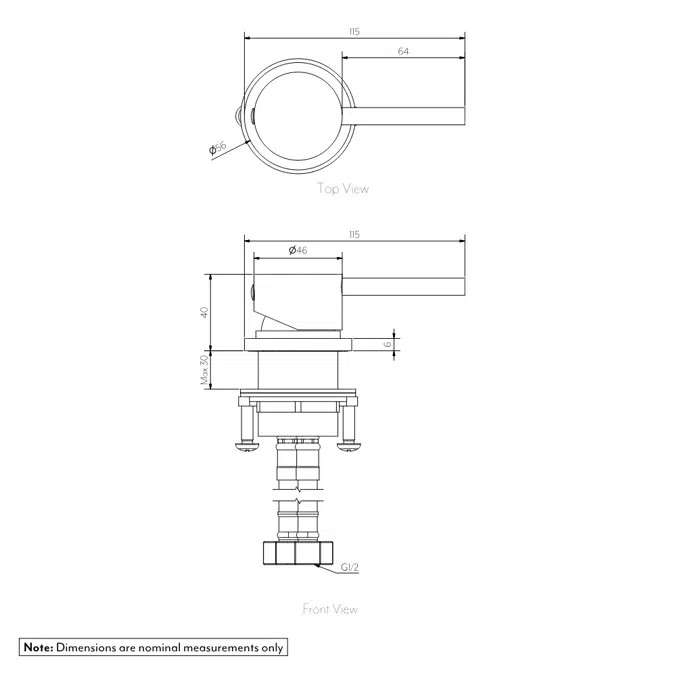 Elysian Bench Mounted Minimal Mixer - Stainless Steel