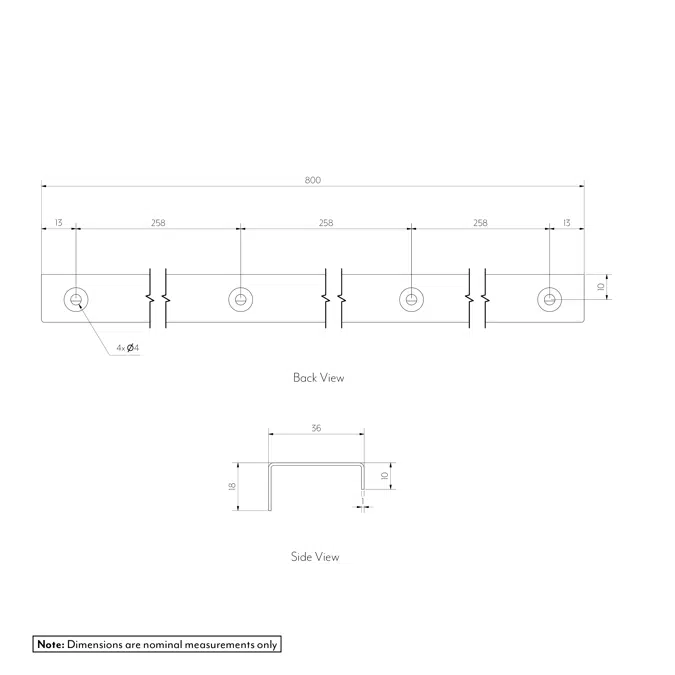 Rappana Cabinetry Pull Extended 800mm