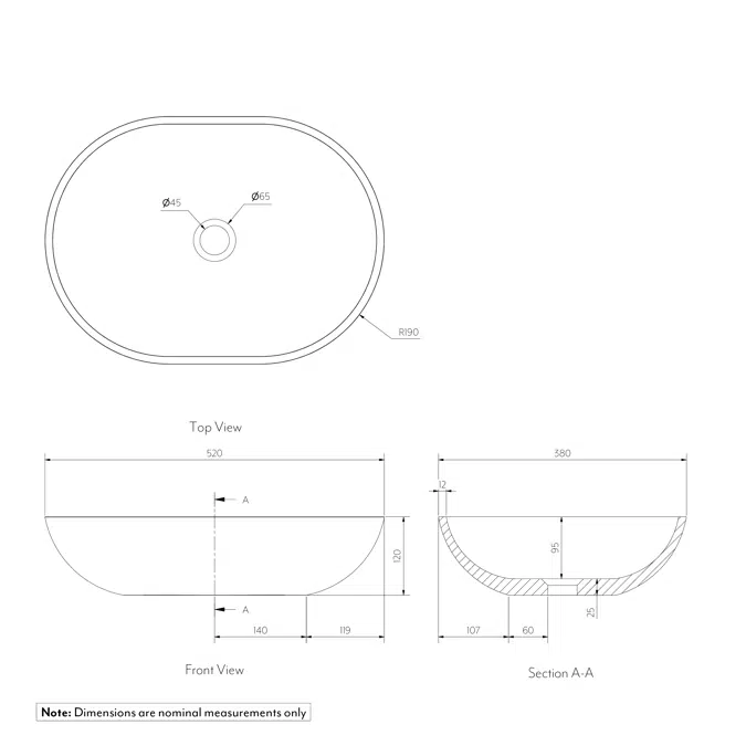 Atelis Oval Concrete Basin