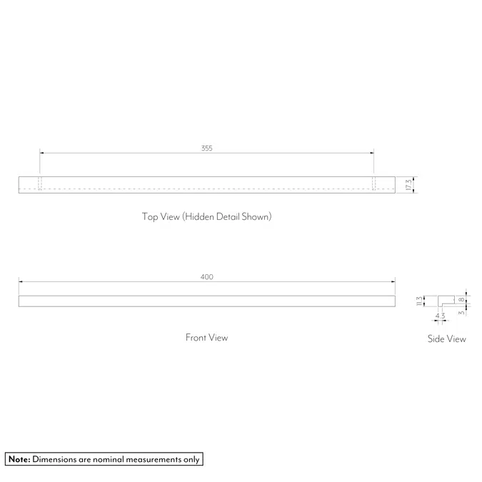 Beta Cabinetry Pull 400mm