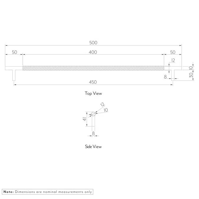 Tezra Textured Cabinetry Pull 500mm
