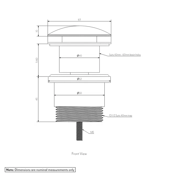 Avi Pop-Up Waste - Stainless Steel
