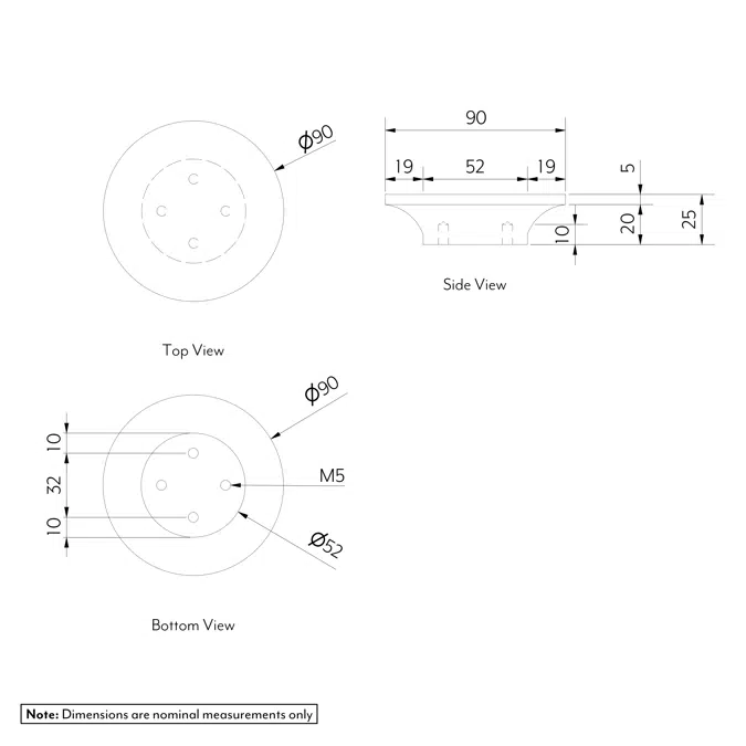 Hegman Round Pull 90mm