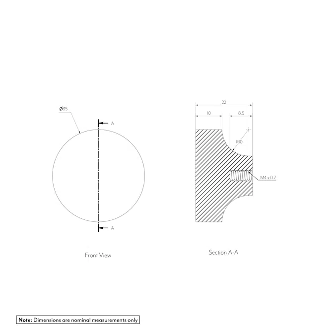 Pedra Large Knob 35mm