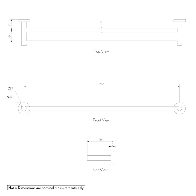 Elysian Double Towel Rail