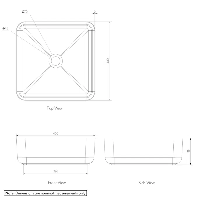 Frankie Basin Sink 400mm