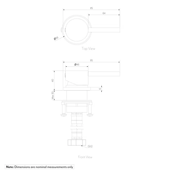 Elysian Bench-Mounted Minimal Mixer