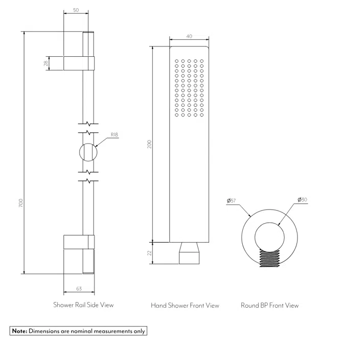 Elysian Adjustable Hand Shower Rail Set