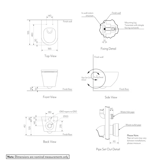 Asher - Wall-Hung Toilet Pan