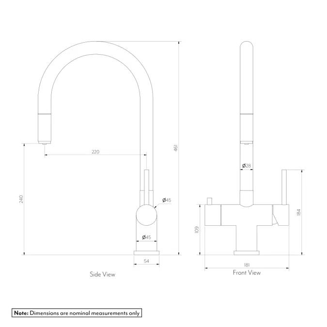 Elysian Commercial 3-Way Pull-out Filter Tap