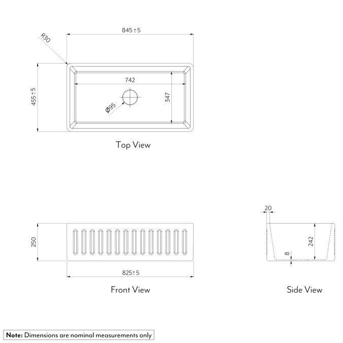 Henley Single Fluted Farmhouse Sink