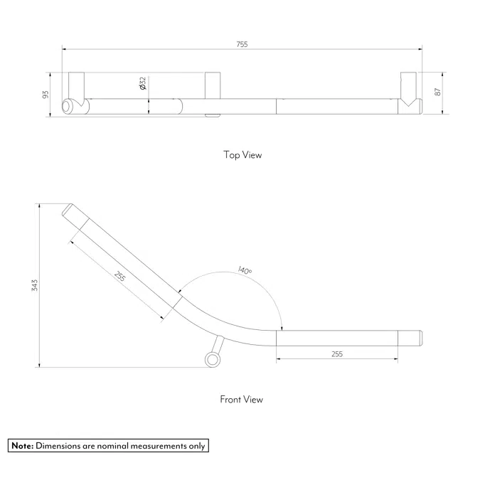 Aliro - Ambulant 140° Grab Rail