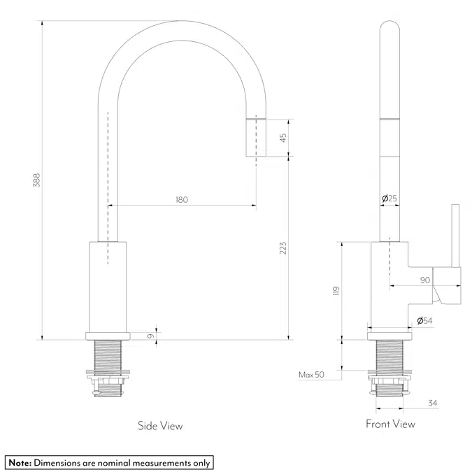 Elysian Commecial Pull-Out Kitchen Mixer