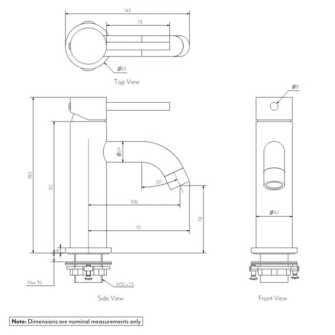 Elysian Basin Mixer - Stainless Steel