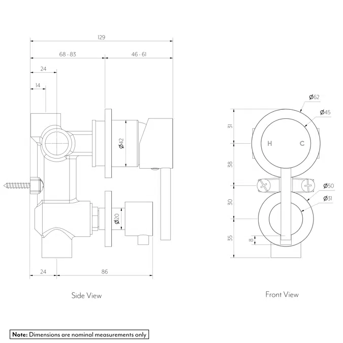 Elysian Shower Bottom Diverter