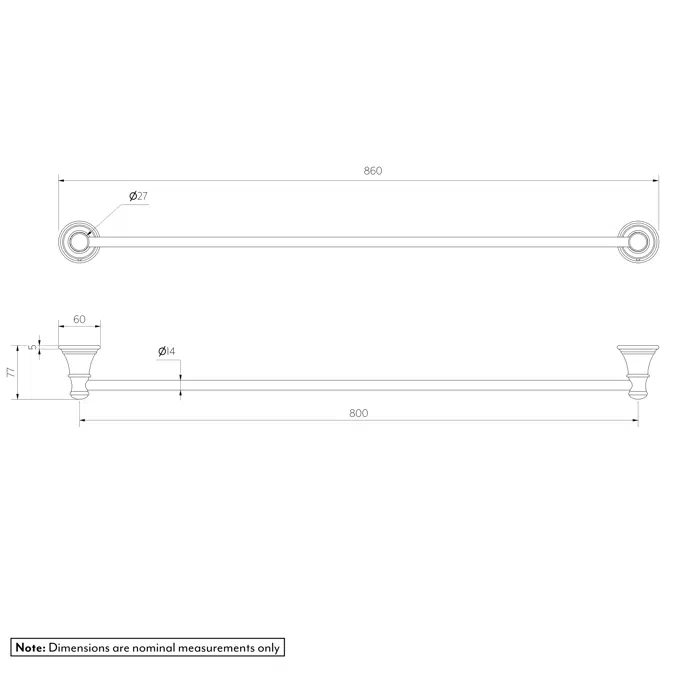 Kingsley Single Towel Rail