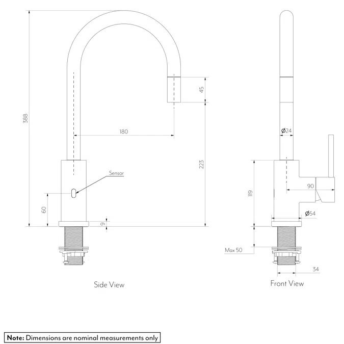 Elysian Sensor Commercial Pull-Out Kitchen Mixer