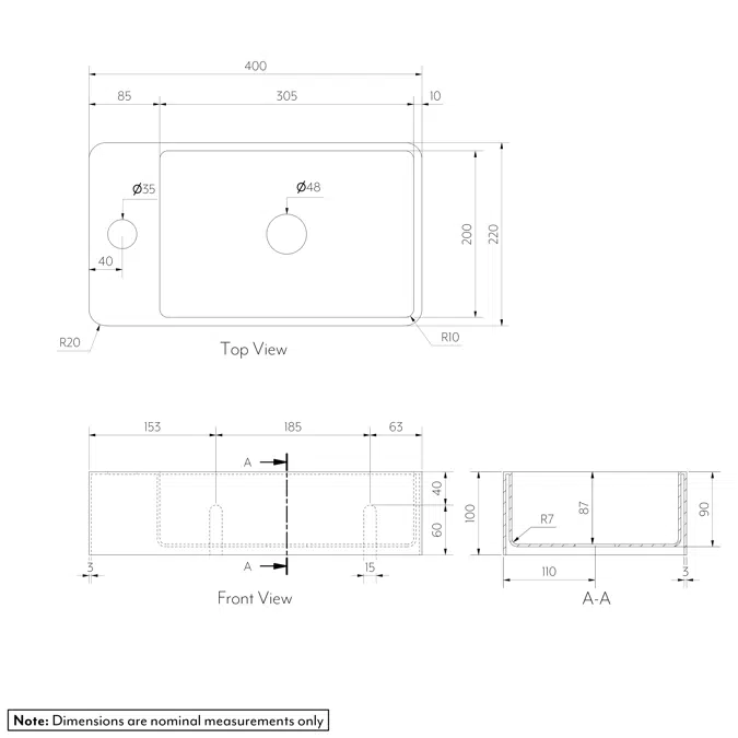 Silo Wall-Mounted Basin