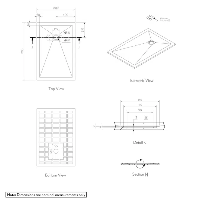 Shower Tray 1200 x 800mm