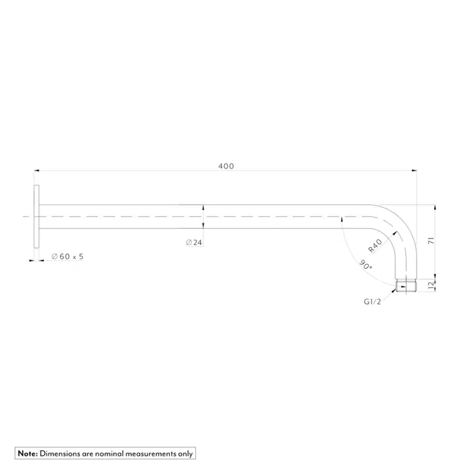 Shower Arm 400mm