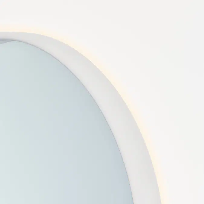 Arch Wall Mirror LED 600 x 750mm - Matte White (Solid Surface)