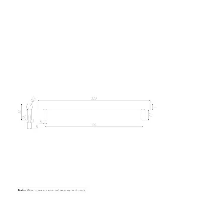 Tezra Cabinetry Pull 220mm