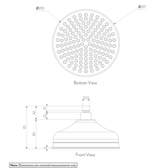 Kingsley Shower Head Round