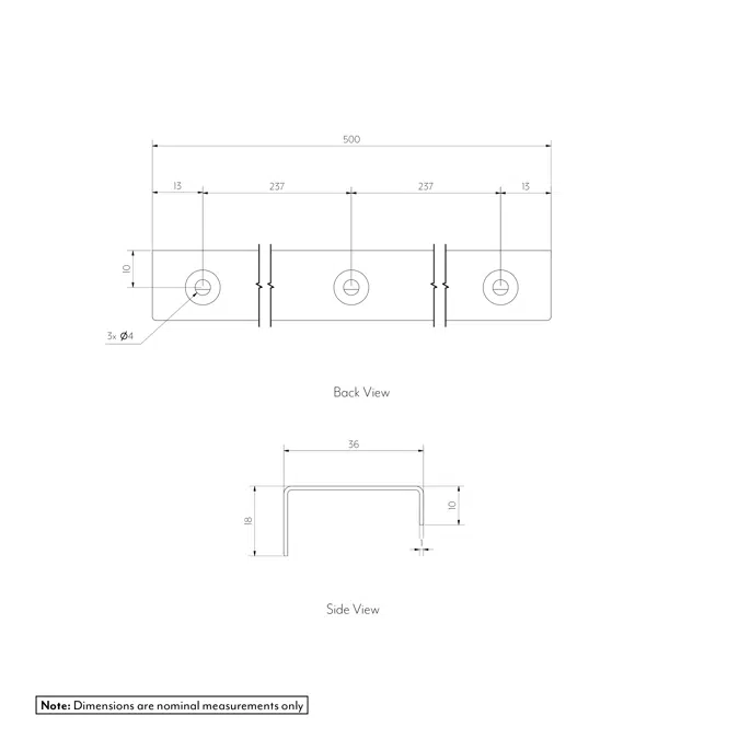 Rappana Cabinetry Pull Extended 500mm